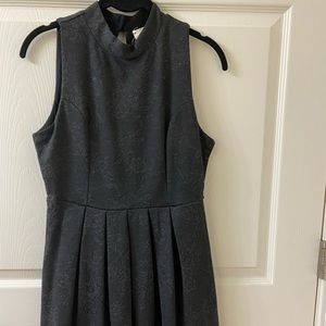 Black brocade cocktail semi-formal dress